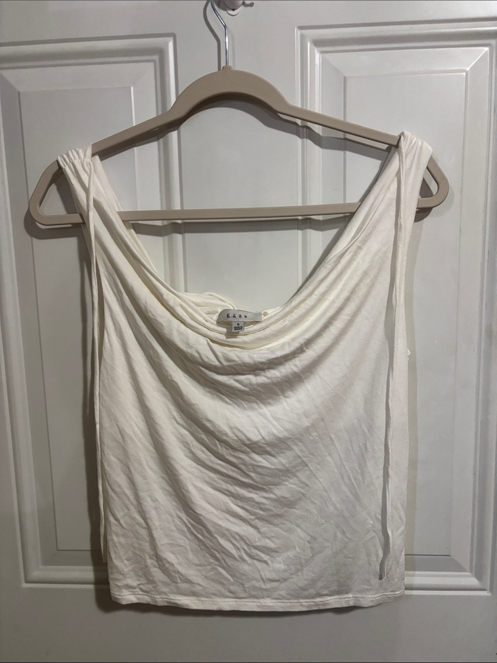 gaze White Draped Tank Top
